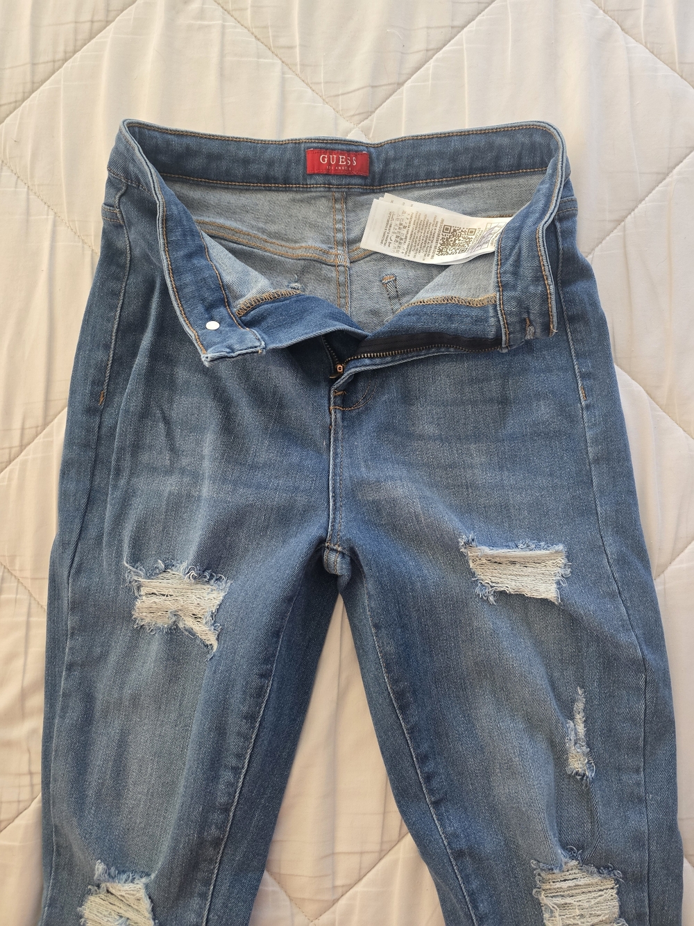 GUESS Women’s Distressed Blue Denim Jeans - Size 27